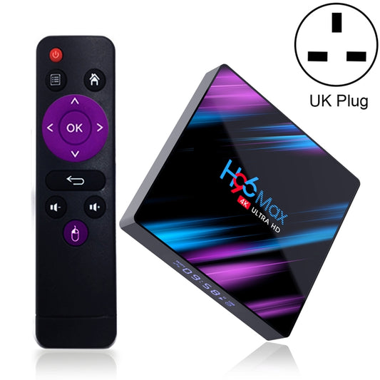 H96 Max-3318 4K Ultra HD Android TV Box with Remote Controller, Android 10.0, RK3318 Quad-Core 64bit Cortex-A53, 2GB+16GB, Support TF Card / USBx2 / AV / Ethernet, Plug Specification:UK Plug - RK3318 by PMC Jewellery | Online Shopping South Africa | PMC Jewellery | Buy Now Pay Later Mobicred