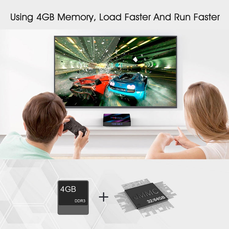 H96 Max-3318 4K Ultra HD Android TV Box with Remote Controller, Android 10.0, RK3318 Quad-Core 64bit Cortex-A53, 4GB+32GB, Support TF Card / USBx2 / AV / Ethernet, Plug Specification:AU Plug - RK3318 by PMC Jewellery | Online Shopping South Africa | PMC Jewellery | Buy Now Pay Later Mobicred