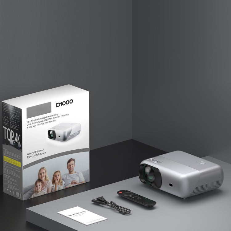 D1000 1920x1080P 320ANSI Lumens Portable Mini LCD LED Smart Projector, Android(EU Plug) - LED Projector by PMC Jewellery | Online Shopping South Africa | PMC Jewellery | Buy Now Pay Later Mobicred