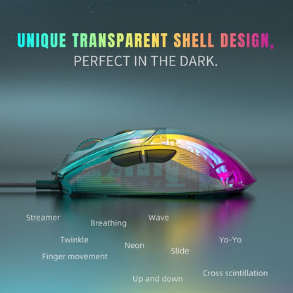 X400 7 Keys Transparent RGB Wired Gaming Mouse (Black) - Wired Mice by PMC Jewellery | Online Shopping South Africa | PMC Jewellery | Buy Now Pay Later Mobicred