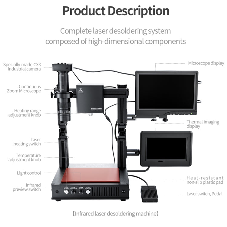 Mega-idea Intelligent Infrared Laser Desoldering Machine, Model:Without Microscope Set(US Plug) - free shipping - PMC TechLife - Order now!