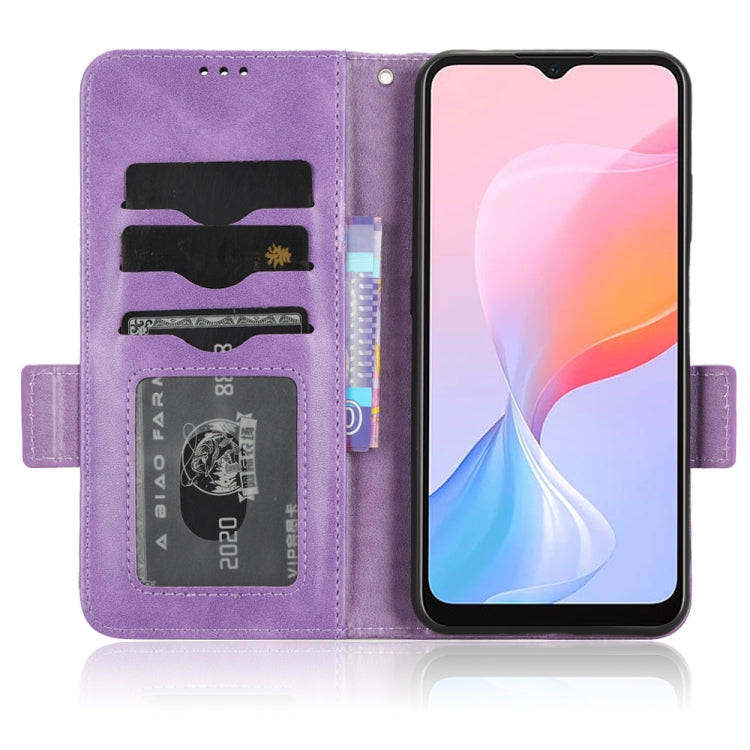 For Blackview A85 Symmetrical Triangle Leather Phone Case(Purple) - More Brand by PMC Jewellery | Online Shopping South Africa | PMC Jewellery | Buy Now Pay Later Mobicred