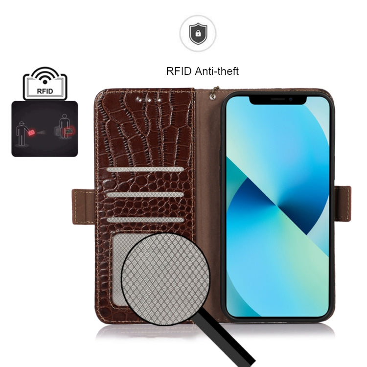 For Nokia C32 4G Crocodile Top Layer Cowhide Leather Phone Case(Brown) - free shipping - PMC TechLife - Order now!