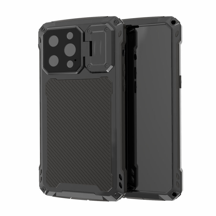 For iPhone 14 Pro RedPepper Silver Shield Series All-inclusive Lens Metal Phone Case(Black) - iPhone 14 Pro Cases by RedPepper | Online Shopping South Africa | PMc TechLife | Buy Now Pay Later Mobicred