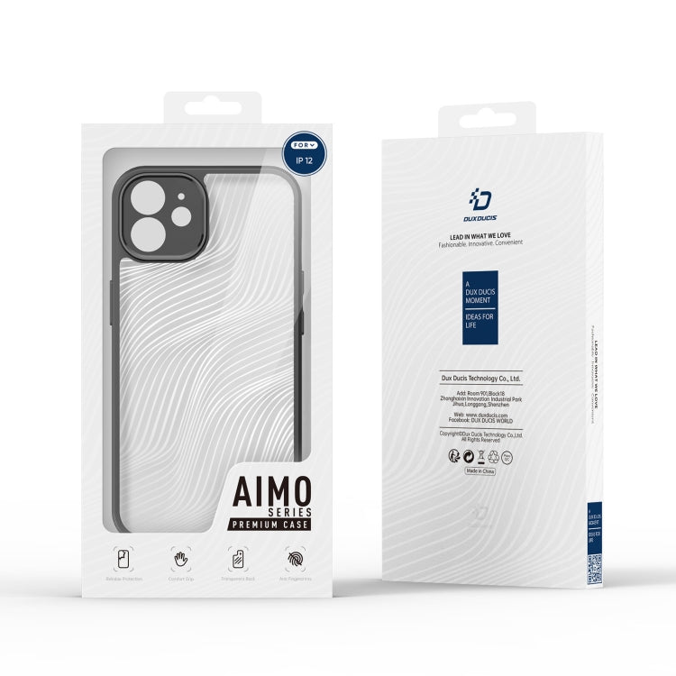 For iPhone 12 DUX DUCIS Aimo Series  Frosted Feel Phone Case(Black) - iPhone 12 / 12 Pro Cases by DUX DUCIS | Online Shopping South Africa | PMC Jewellery | Buy Now Pay Later Mobicred