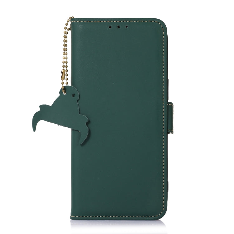 For Nokia C110 Genuine Leather Magnetic RFID Leather Phone Case(Green) - Nokia Cases by PMC TechLife | Online Shopping South Africa | PMC TechLife | Buy Now Pay Later Mobicred
