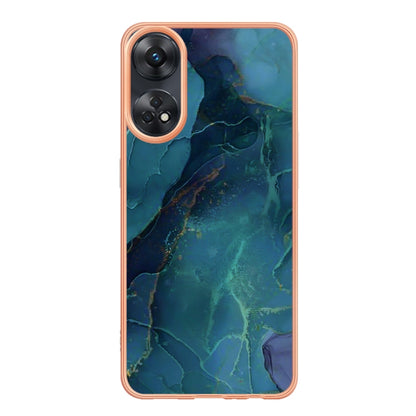 For OPPO Reno 8T 4G Electroplating Marble Dual-side IMD Phone Case(Green 017) - OPPO Cases by PMC Jewellery | Online Shopping South Africa | PMC Jewellery | Buy Now Pay Later Mobicred