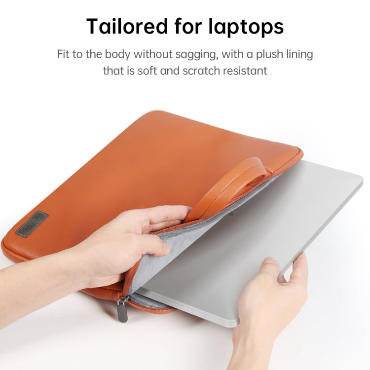 Waterproof PU Laptop Bag Inner Bag with Power Pack, Size:15 inch(Brown) - Other by PMC TechLife | Online Shopping South Africa | PMC TechLife | Buy Now Pay Later Mobicred