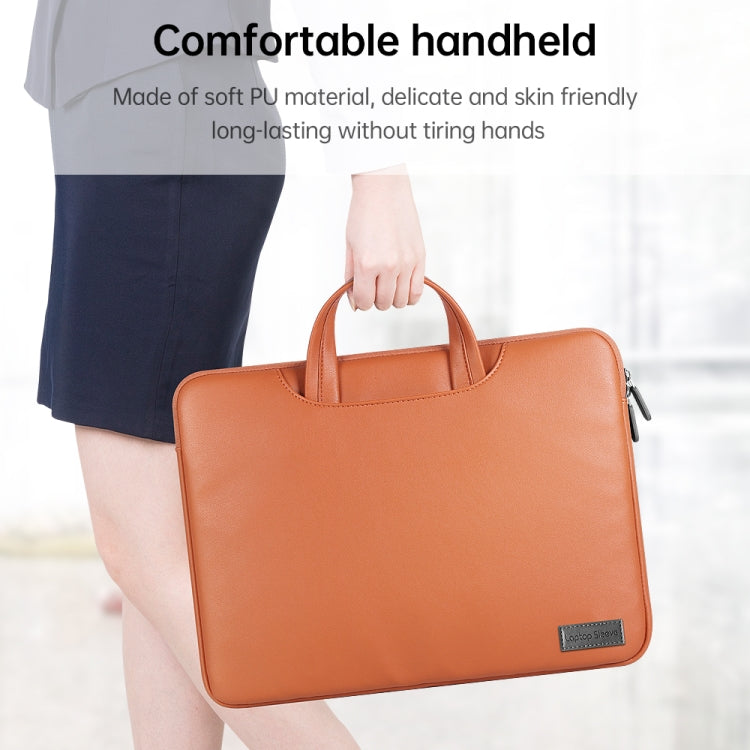 Waterproof PU Laptop Bag Inner Bag with Power Pack, Size:15 inch(Brown) - Other by PMC TechLife | Online Shopping South Africa | PMC TechLife | Buy Now Pay Later Mobicred