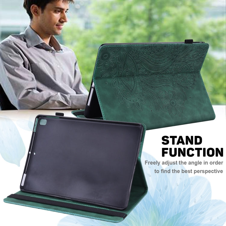 For Samsung Galaxy Tab S9 / S9 FE Peacock Embossed Pattern Leather Tablet Case(Green) - Galaxy Tab S9 Cases by PMC Jewellery | Online Shopping South Africa | PMC Jewellery | Buy Now Pay Later Mobicred