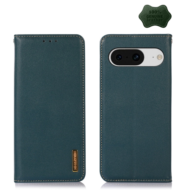 For Google Pixel 8 KHAZNEH Nappa Top Layer Cowhide Leather Phone Case(Green) - Google Cases by PMC TechLife | Online Shopping South Africa | PMC TechLife | Buy Now Pay Later Mobicred