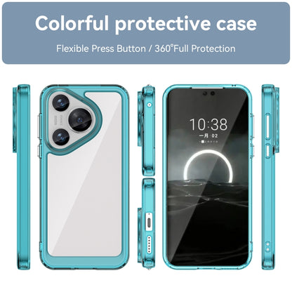 For Huawei Pura 70 Colorful Series Acrylic + TPU Phone Case(Transparent Blue) - Huawei Cases by PMC Jewellery | Online Shopping South Africa | PMC Jewellery | Buy Now Pay Later Mobicred