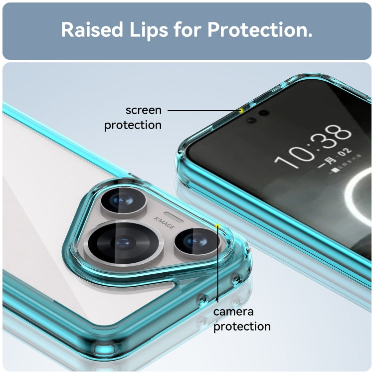 For Huawei Pura 70 Pro Colorful Series Acrylic + TPU Phone Case(Transparent Blue) - Huawei Cases by PMC Jewellery | Online Shopping South Africa | PMC Jewellery | Buy Now Pay Later Mobicred