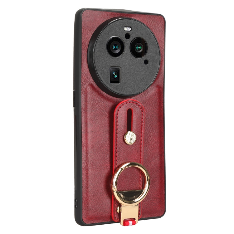 For OPPO Find X6 Pro 5G Wristband Leather Back Phone Case(Red) - OPPO Cases by PMC TechLife | Online Shopping South Africa | PMC TechLife | Buy Now Pay Later Mobicred