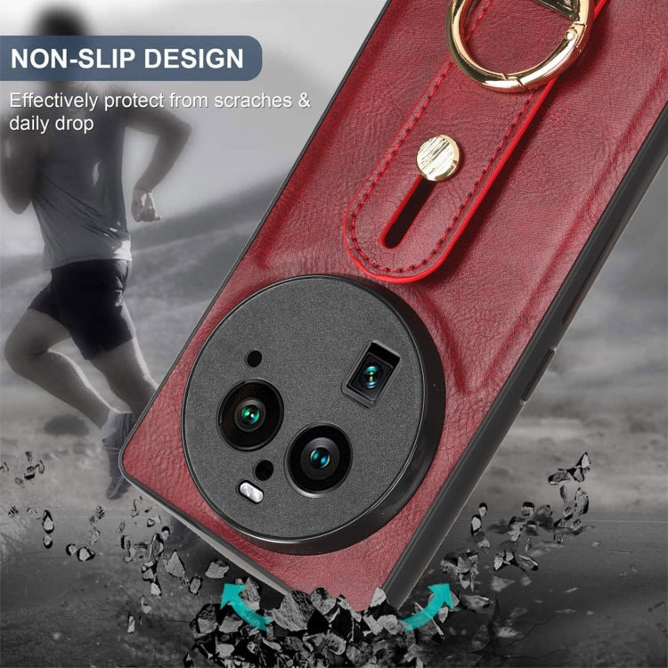 For OPPO Find X6 Pro 5G Wristband Leather Back Phone Case(Red) - OPPO Cases by PMC TechLife | Online Shopping South Africa | PMC TechLife | Buy Now Pay Later Mobicred