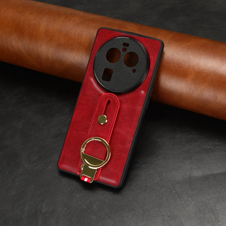For OPPO Find X6 Pro 5G Wristband Leather Back Phone Case(Red) - OPPO Cases by PMC TechLife | Online Shopping South Africa | PMC TechLife | Buy Now Pay Later Mobicred