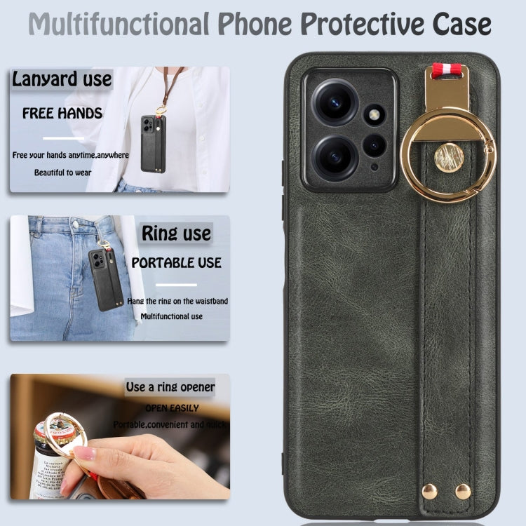 For Redmi Note 12 4G Global Wristband Leather Back Phone Case(Green) - free shipping - PMC TechLife - Order now!