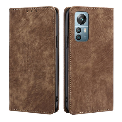 For Blackview A85 RFID Anti-theft Brush Magnetic Leather Phone Case(Brown) - More Brand by PMC Jewellery | Online Shopping South Africa | PMC Jewellery | Buy Now Pay Later Mobicred
