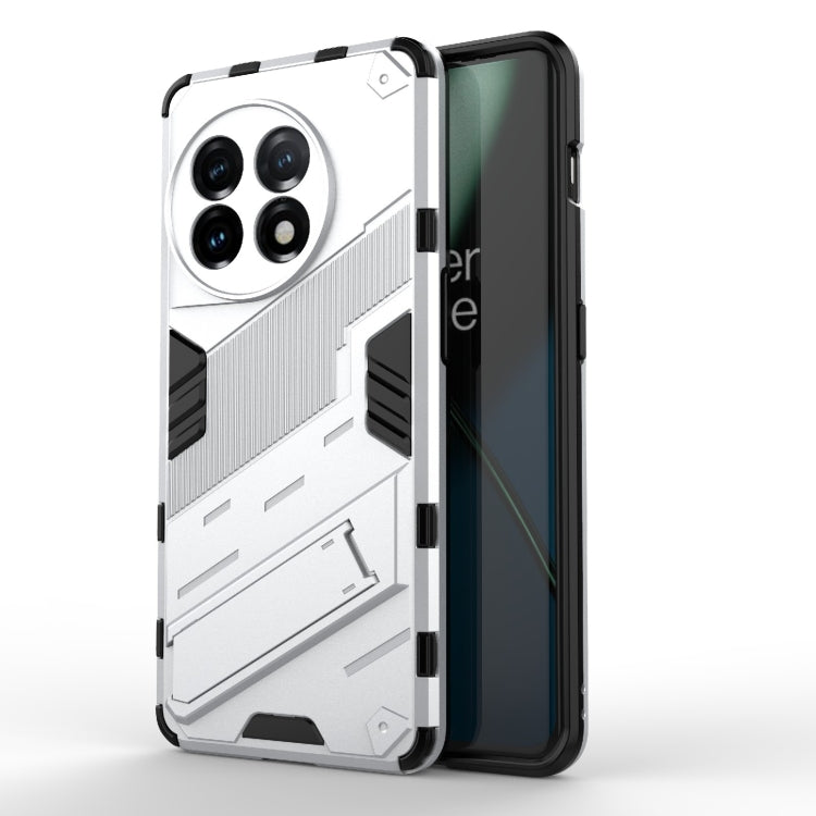 For OnePlus 11 5G Punk Armor 2 in 1 PC + TPU Shockproof Phone Case with Invisible Holder(White) - OnePlus Cases by PMC TechLife | Online Shopping South Africa | PMC TechLife