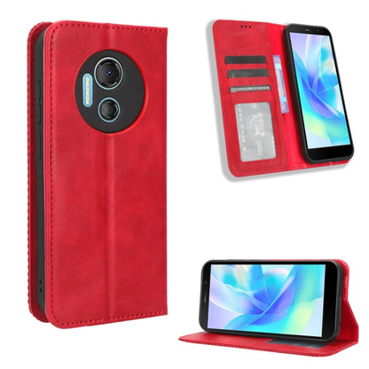 For Doogee X97 / X97 Pro Magnetic Buckle Retro Texture Leather Phone Case(Red) - Doogee Cases by PMC Jewellery | Online Shopping South Africa | PMC Jewellery | Buy Now Pay Later Mobicred