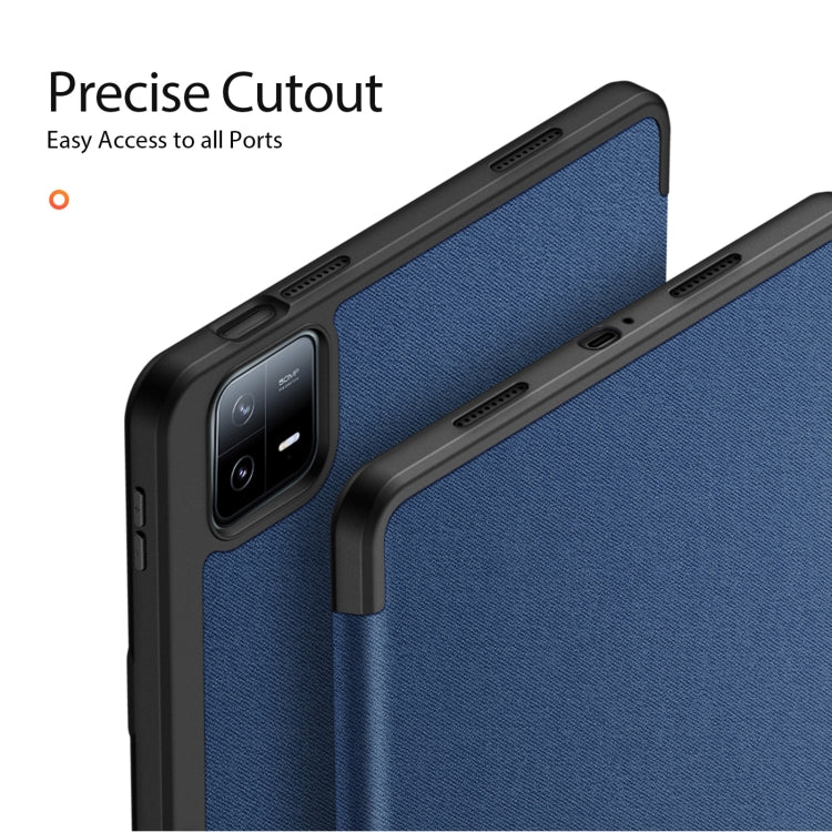 For Xiaomi Pad 6 Pro / Pad 6 DUX DUCIS Domo Series Magnetic Flip Leather Tablet Case(Blue) - More Tablet Cases by DUX DUCIS | Online Shopping South Africa | PMC Jewellery | Buy Now Pay Later Mobicred