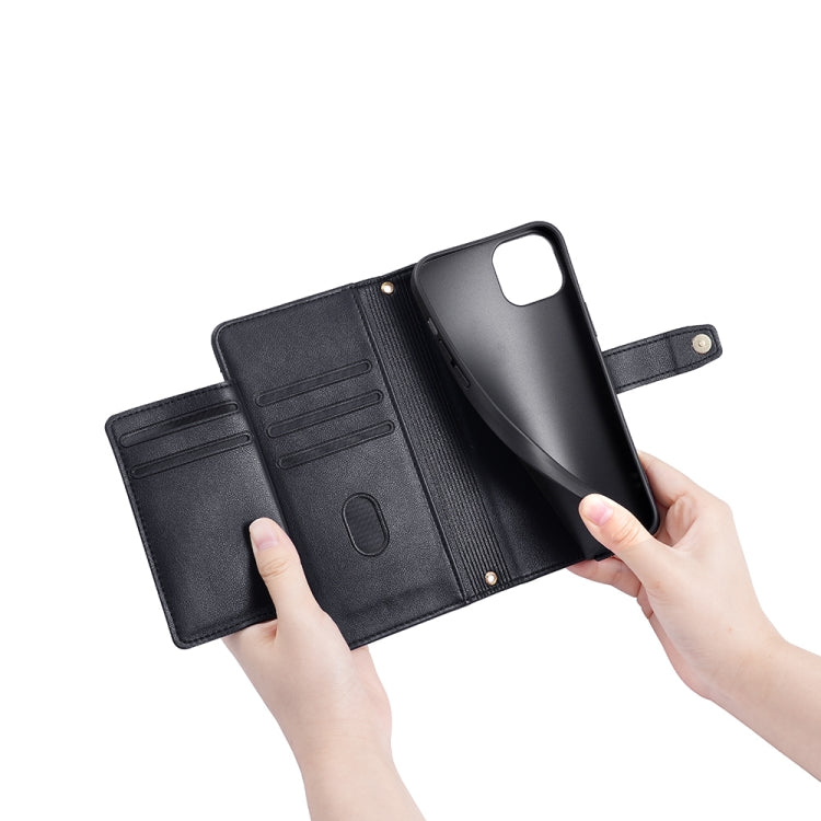 For Nokia C32 Sheep Texture Cross-body Zipper Wallet Leather Phone Case(Black) - Nokia Cases by PMC TechLife | Online Shopping South Africa | PMC TechLife | Buy Now Pay Later Mobicred