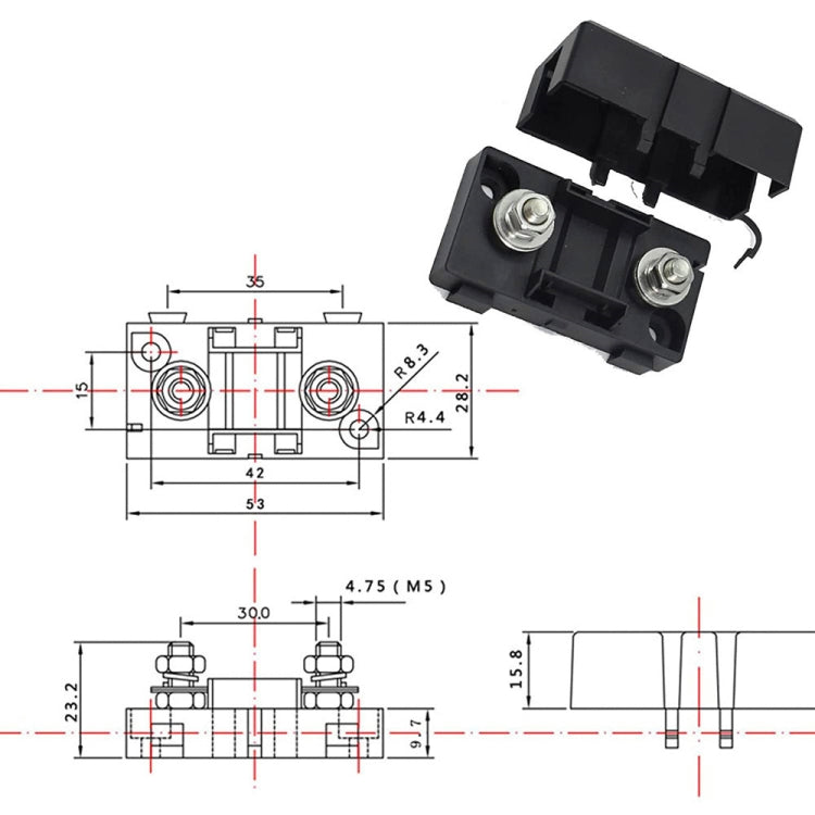 4 in 1 ANS-H Car Fuse Holder Fuse Box, Current:100A - Fuse by PMC TechLife | Online Shopping South Africa | PMC TechLife | Buy Now Pay Later Mobicred