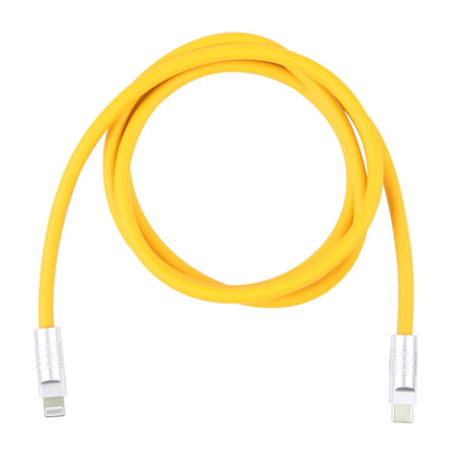 Mech Series 120W USB-C / Type-C to 8 Pin Metal Plug Silicone Fast Charging Data Cable, Length: 1.2m(Yellow) - 2 in 1 Cable by PMC Jewellery | Online Shopping South Africa | PMC Jewellery | Buy Now Pay Later Mobicred