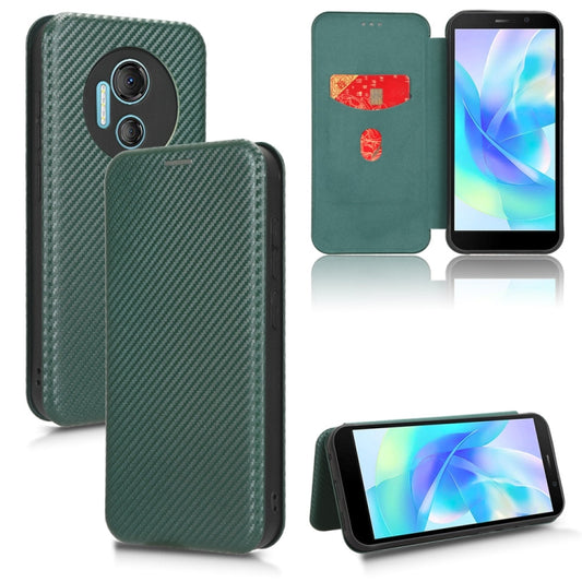 For DOOGEE X97 / X97 Pro Carbon Fiber Texture Flip Leather Phone Case(Green) - Doogee Cases by PMC Jewellery | Online Shopping South Africa | PMC Jewellery | Buy Now Pay Later Mobicred