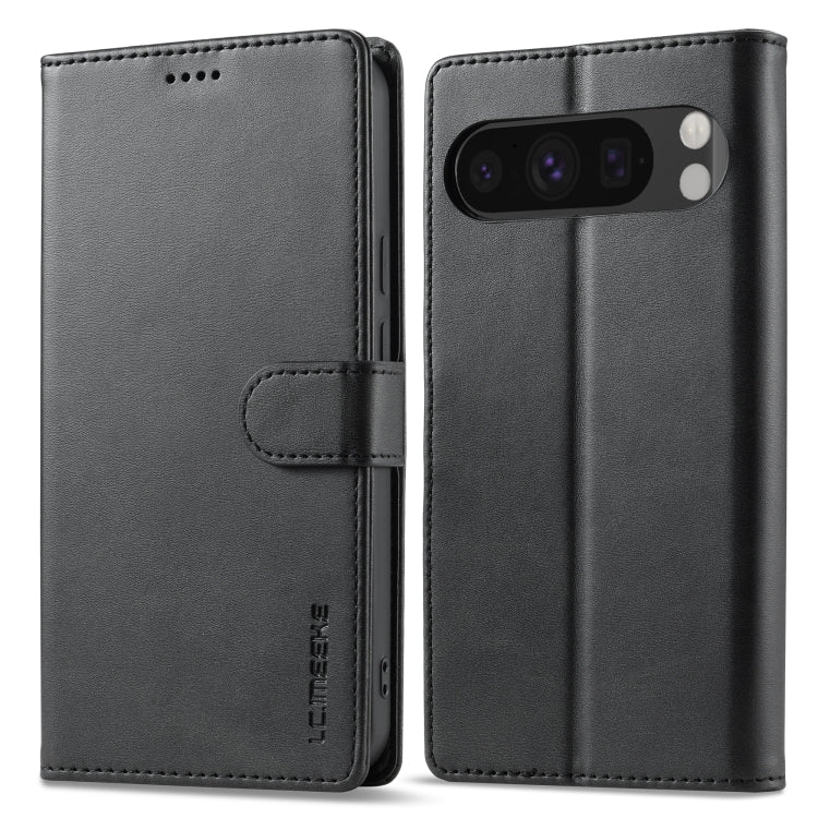 For Google Pixel 9 / 9 Pro LC.IMEEKE Calf Texture Flip Leather Phone Case(Black) - Google Cases by LC.IMEEKE | Online Shopping South Africa | PMC TechLife | Buy Now Pay Later Mobicred