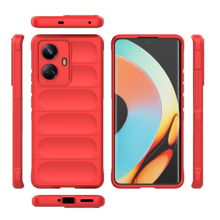 For Realme 10 Pro+ 5G Magic Shield TPU + Flannel Phone Case(Wine Red) - Realme Cases by PMC Jewellery | Online Shopping South Africa | PMC Jewellery | Buy Now Pay Later Mobicred