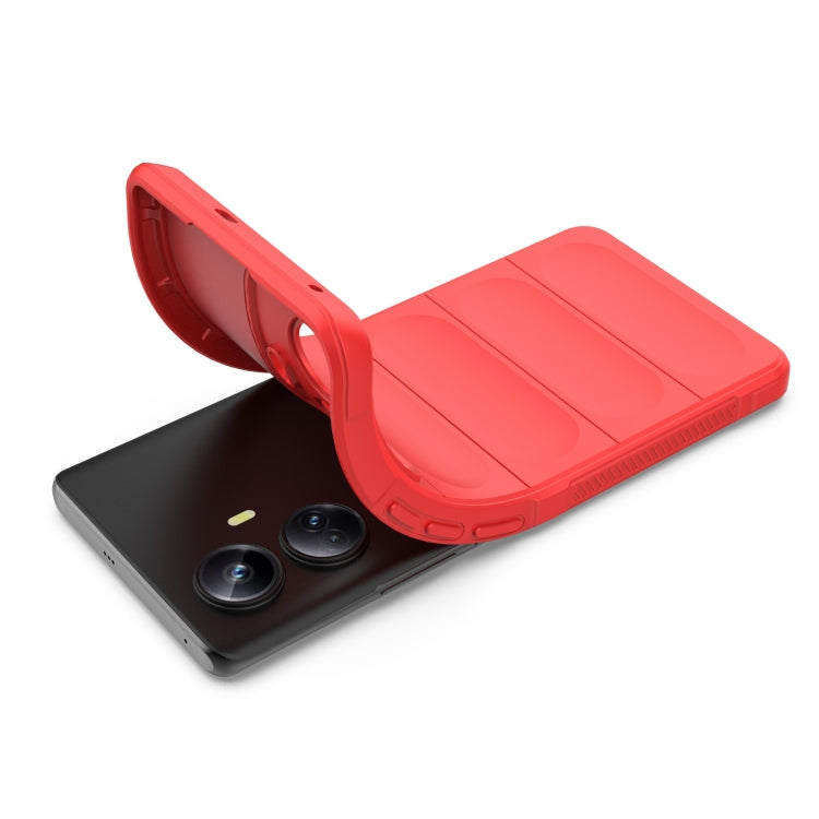 For Realme 10 Pro+ 5G Magic Shield TPU + Flannel Phone Case(Wine Red) - Realme Cases by PMC TechLife | Online Shopping South Africa | PMC TechLife | Buy Now Pay Later Mobicred