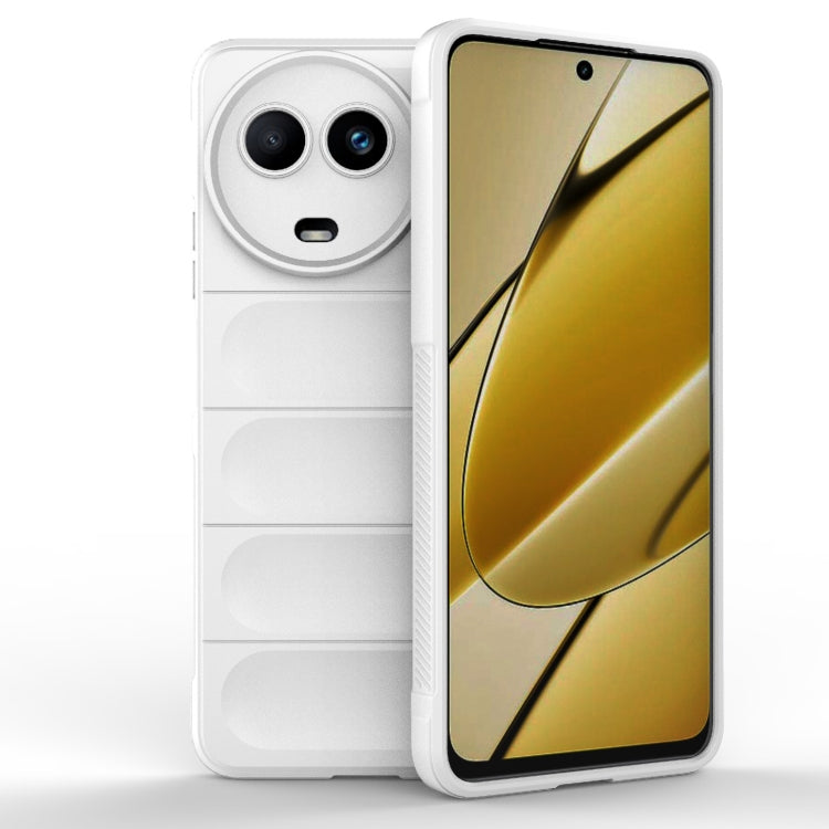 For Realme 11 5G Global Magic Shield TPU + Flannel Phone Case(White) - Realme Cases by PMC TechLife | Online Shopping South Africa | PMC TechLife | Buy Now Pay Later Mobicred
