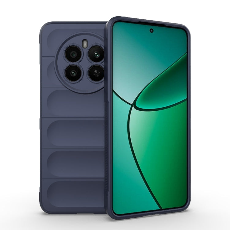 For Realme 12+ 5G Global Magic Shield TPU + Flannel Phone Case(Dark Blue) - Realme Cases by PMC TechLife | Online Shopping South Africa | PMC TechLife | Buy Now Pay Later Mobicred