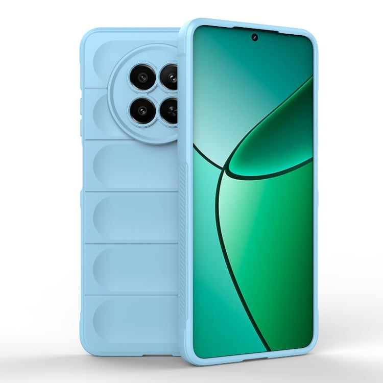 For Realme 12 5G Global Magic Shield TPU + Flannel Phone Case(Light Blue) - Realme Cases by PMC TechLife | Online Shopping South Africa | PMC TechLife | Buy Now Pay Later Mobicred
