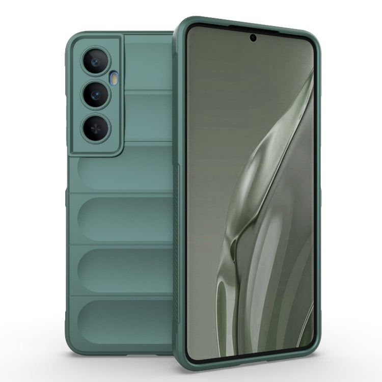 For Realme C65 4G Global Magic Shield TPU + Flannel Phone Case(Dark Green) - Realme Cases by PMC TechLife | Online Shopping South Africa | PMC TechLife | Buy Now Pay Later Mobicred