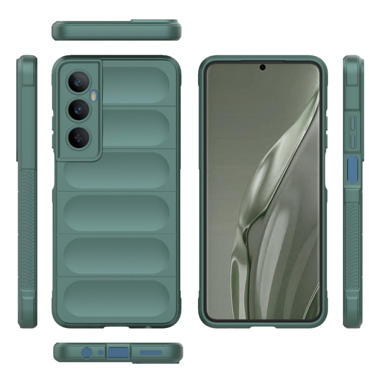 For Realme C65 4G Global Magic Shield TPU + Flannel Phone Case(Dark Green) - Realme Cases by PMC TechLife | Online Shopping South Africa | PMC TechLife | Buy Now Pay Later Mobicred