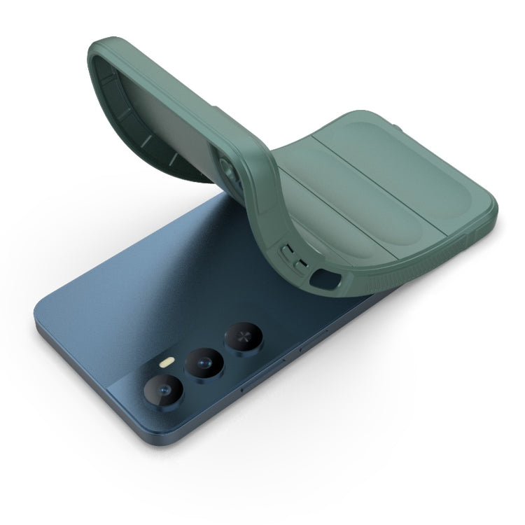 For Realme C65 4G Global Magic Shield TPU + Flannel Phone Case(Dark Green) - Realme Cases by PMC TechLife | Online Shopping South Africa | PMC TechLife | Buy Now Pay Later Mobicred