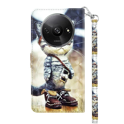 For Xiaomi Redmi A3 3D Painted Pattern Leather Phone Case(Naughty Cat) - Xiaomi Cases by PMC Jewellery | Online Shopping South Africa | PMC Jewellery | Buy Now Pay Later Mobicred