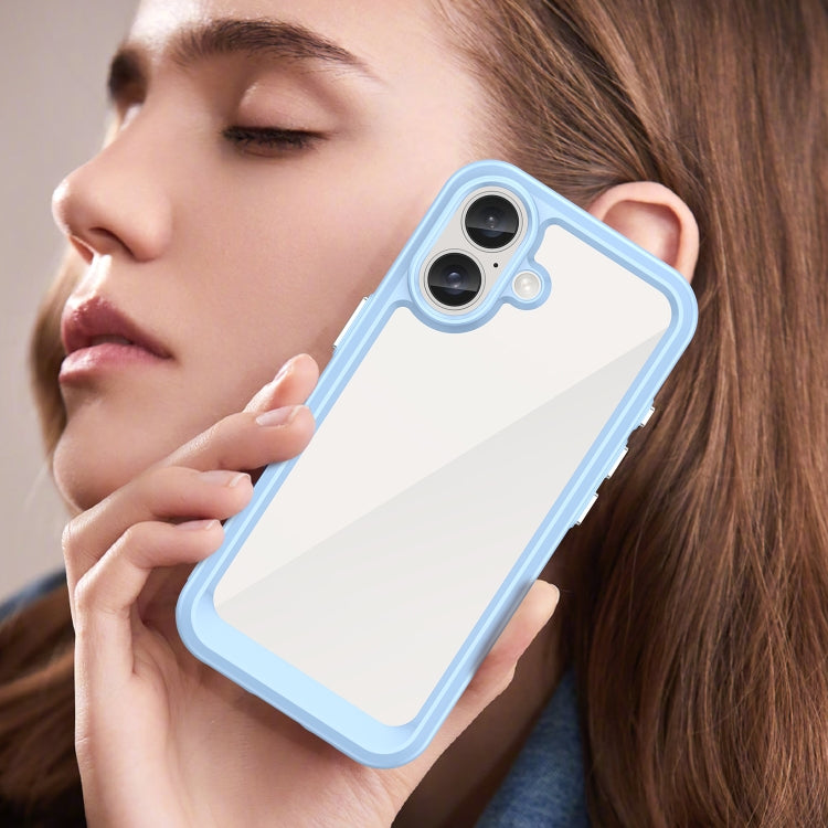 For iPhone 16 Colorful Series Acrylic + TPU Phone Case(Blue) - iPhone 16 Cases by PMC TechLife | Online Shopping South Africa | PMC TechLife | Buy Now Pay Later Mobicred