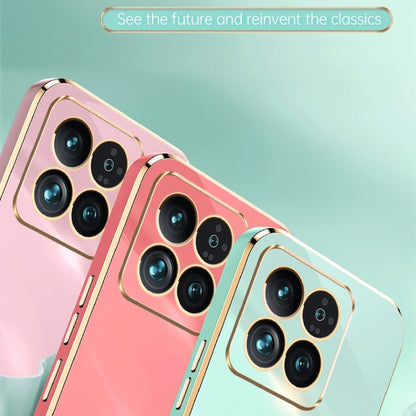 For Xiaomi 14 XINLI Straight Edge 6D Electroplate TPU Phone Case(Pink) - 14 Cases by XINLI | Online Shopping South Africa | PMC Jewellery | Buy Now Pay Later Mobicred