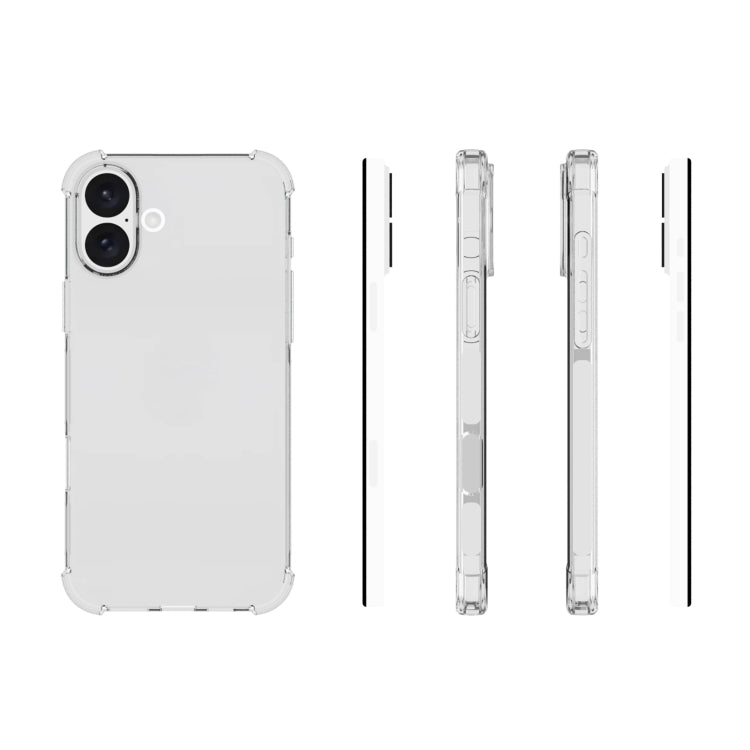 For iPhone 16 Plus Shockproof Non-slip Thickening TPU Phone Case(Transparent) - More iPhone Cases by PMC TechLife | Online Shopping South Africa | PMC TechLife
