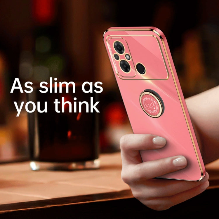 For Xiaomi Poco C55 4G XINLI Straight Edge 6D Electroplate TPU Phone Case with Ring Holder(Celestial Blue) - Xiaomi Cases by XINLI | Online Shopping South Africa | PMC TechLife | Buy Now Pay Later Mobicred