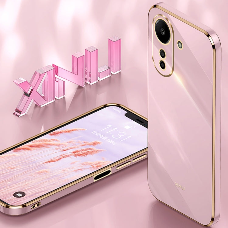 For Xiaomi Redmi 13C 4G XINLI Straight Edge 6D Electroplate TPU Phone Case with Ring Holder(Pink) - 13C Cases by XINLI | Online Shopping South Africa | PMC Jewellery | Buy Now Pay Later Mobicred