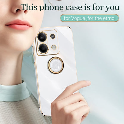 For Xiaomi Redmi Note 13 Pro 4G XINLI Straight Edge 6D Electroplate TPU Phone Case with Ring Holder(White) - Note 13 Pro Cases by XINLI | Online Shopping South Africa | PMC Jewellery | Buy Now Pay Later Mobicred