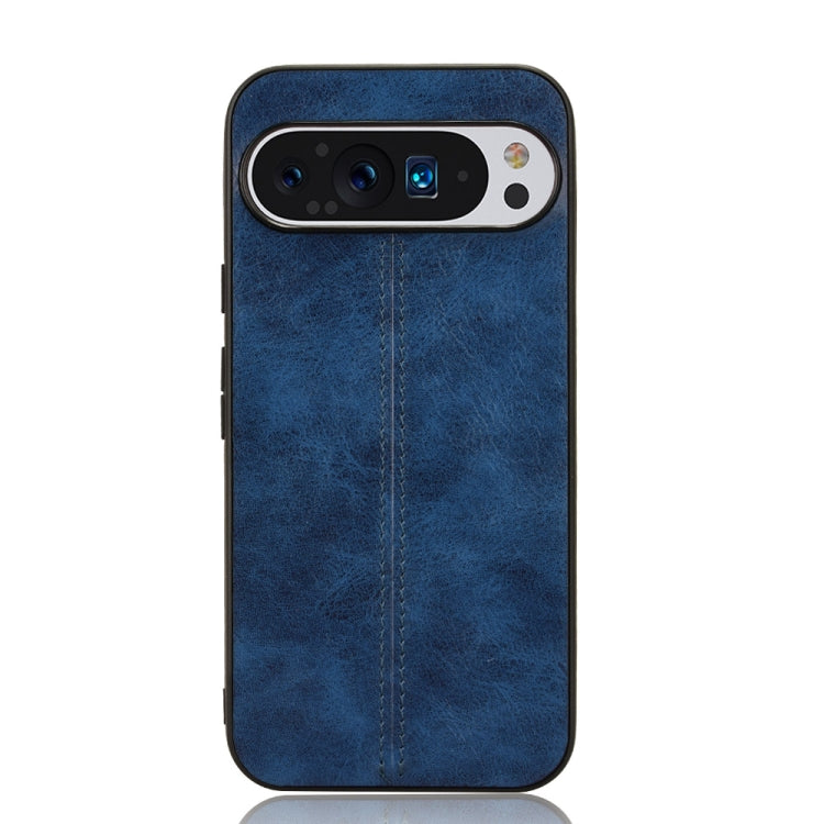 For Google Pixel 9 Pro Sewing Cow Pattern Skin PC + PU + TPU Phone Case(Blue) - Google Cases by PMC Jewellery | Online Shopping South Africa | PMC Jewellery | Buy Now Pay Later Mobicred