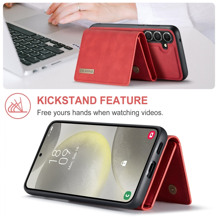 For Samsung Galaxy S24 5G DG.MING M1 Series 3-Fold Multi Card Wallet + Magnetic Phone Case(Red) - Galaxy S24 5G Cases by DG.MING | Online Shopping South Africa | PMC Jewellery | Buy Now Pay Later Mobicred