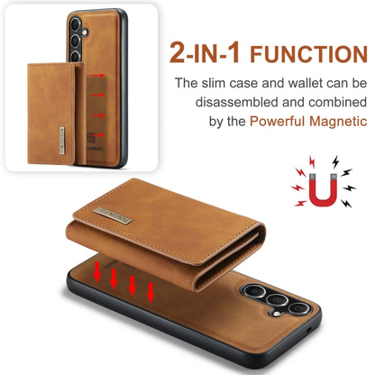 For Samsung Galaxy S24+ 5G DG.MING M1 Series 3-Fold Multi Card Wallet + Magnetic Phone Case(Brown) - Galaxy S24+ 5G Cases by DG.MING | Online Shopping South Africa | PMC Jewellery | Buy Now Pay Later Mobicred