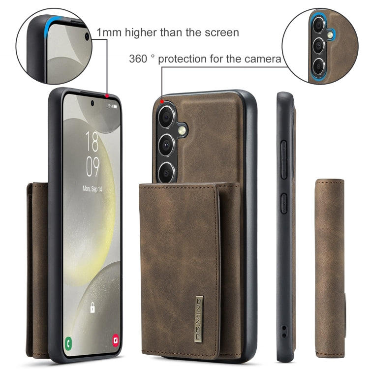 For Samsung Galaxy S24+ 5G DG.MING M1 Series 3-Fold Multi Card Wallet + Magnetic Phone Case(Coffee) - Galaxy S24+ 5G Cases by DG.MING | Online Shopping South Africa | PMC Jewellery | Buy Now Pay Later Mobicred