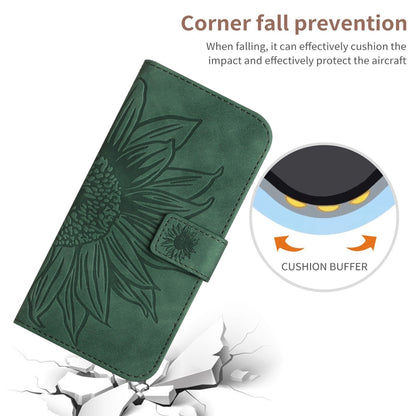 For Xiaomi Redmi Note 13 4G Global Skin Feel Sun Flower Embossed Flip Leather Phone Case with Lanyard(Green) - Note 13 Cases by PMC Jewellery | Online Shopping South Africa | PMC Jewellery | Buy Now Pay Later Mobicred